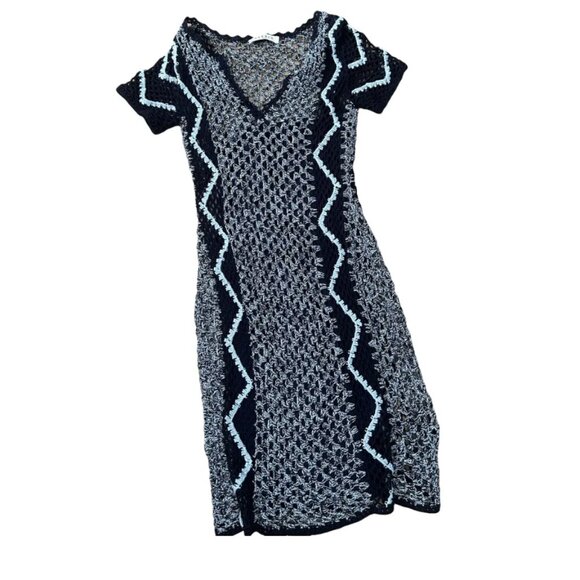 SANDRO Paris Multicolored Crocheted Mini Dress Size 1 - Picture 1 of 7